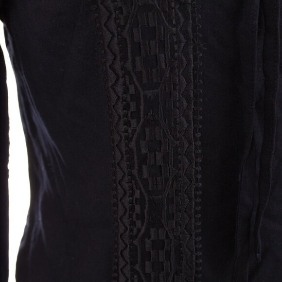 Solitaire Anthropologie Sz M Embroidered Shift Tunic Dress Navy Blue - Picture 5 of 13